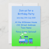 Petit train 5e anniversaire invitation (Dos)
