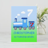Petit train 7e anniversaire invitation (Debout devant)