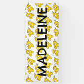 Petit Train Anniversaire Nom simple Bannière (Vertical)