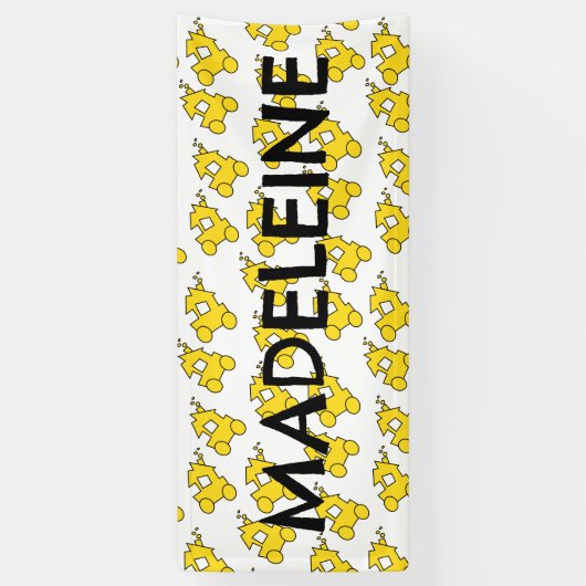 Petit Train Anniversaire Nom simple Bannière (Vertical)