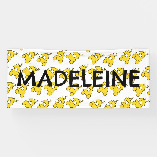 Petit Train Anniversaire Nom simple Bannière (Horizontal)