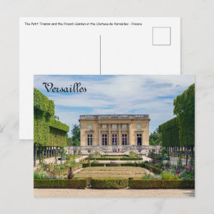 Petit Trianon en Franse tuin in Versailles Briefkaart