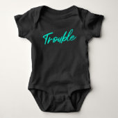 Petit Trouble – Body bébé à manches courtes vert s (Devant)
