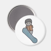 Petit Un aimant de snowboardeur (Recto/Verso)