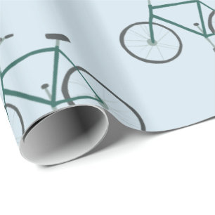 Petit Vélos Vert Motif Papier cadeau bleu