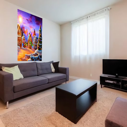 Petit village de pain d'épices | AI Art Poster