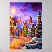 Petit village de pain d'épices | AI Art Poster (Devant)