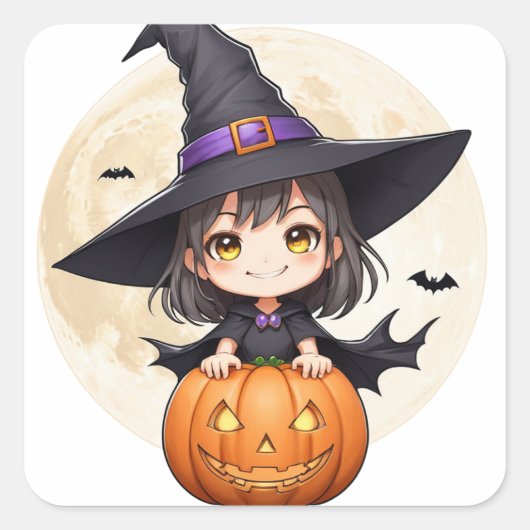 Petit Wizard Vierkante Sticker (Voorkant)