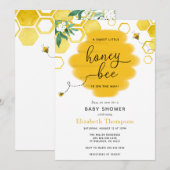 Petite abeille de miel Baby shower Invitation (Devant / Derrière)