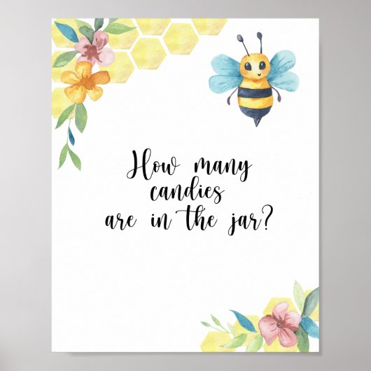 Petite abeille devine combien de bonbons Affiche (Devant)