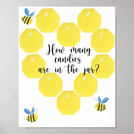 Petite abeille devine combien de bonbons Affiche (Devant)
