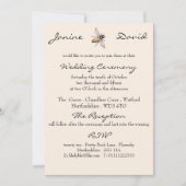 Petite abeille Faire-part de mariage rustique (Devant)