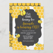 Petite abeille Invitation anniversaire pour garçon (Devant / Derrière)