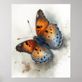 Petite affiche d'art papillon en cuivre (Devant)