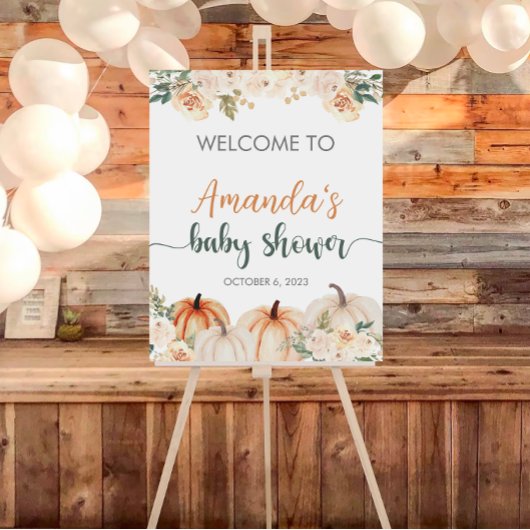 Petite Affiche de bienvenue Baby shower Citrouille