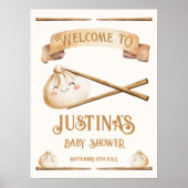 Petite Affiche de bienvenue Baby shower de dumping (Devant)