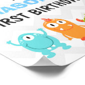 Petite Affiche de bienvenue d'anniversaire Monster (Coin)