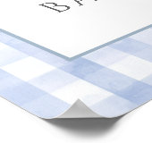 Petite Affiche de bienvenue de Baby shower bleu Bu (Coin)
