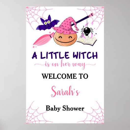 Petite Affiche de bienvenue de Baby shower Citroui (Devant)