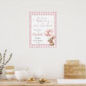 Petite Affiche de bienvenue de Baby shower rose Bu (Cuisine)