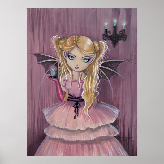 Petite affiche de fée vampire gothique (Devant)