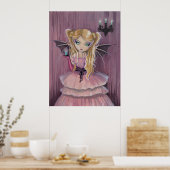 Petite affiche de fée vampire gothique (Cuisine)