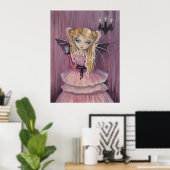 Petite affiche de fée vampire gothique (Bureau à domicile)