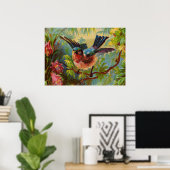 Petite affiche d'été Bluebird (Bureau à domicile)
