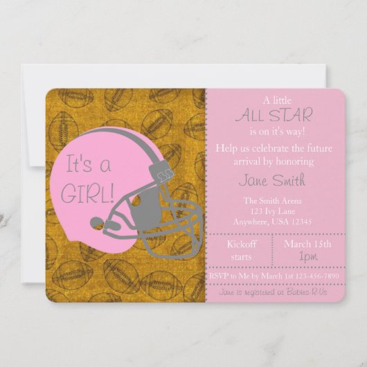 Petite All Star thème fille Baby shower Invitation (Devant)