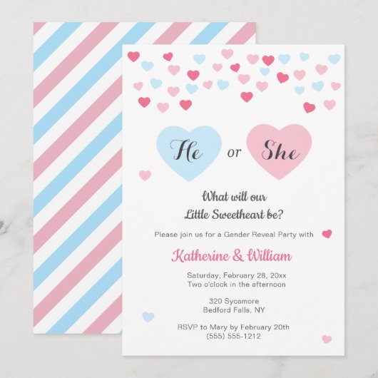 Petite amie Invitation de la révélation de genre, (Devant / Derrière)