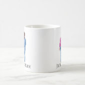 Petite amie Mug Monogramme Brunette Noms de l'aqua (Centre)