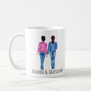 Petite amie Mug Monogramme Brunette Noms de l'aqua