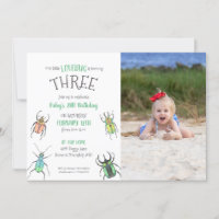 Petite Amour Bug Anniversaire de enfant Invitation