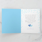 Petite amoureuse Carte de remerciements bleue plié (Intérieur)