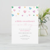 Petite amoureuse Valentine Baby shower Invitation (Debout devant)