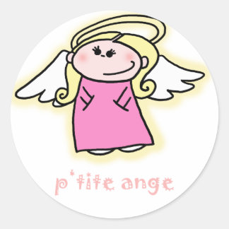 Petite Ange (kleine engel in het Frans) Ronde Sticker