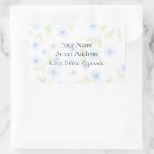 Petite aquarelle bleue fleurit Étiquette (Sac)