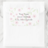 Petite aquarelle rose fleurit Étiquette (Sac)