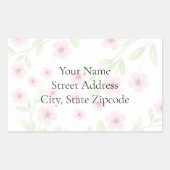 Petite aquarelle rose fleurit Étiquette (Devant)