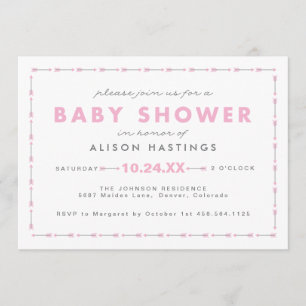 Petite Archer Arrow moderne fille Invitation Baby