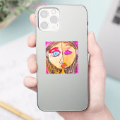 Petite autoportrait Picasso petit autocollant (Téléphone)