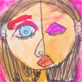 Petite autoportrait Picasso petit autocollant (Recto)
