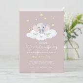 Petite Baby shower d'arachide Invitation Eléphant  (Debout devant)