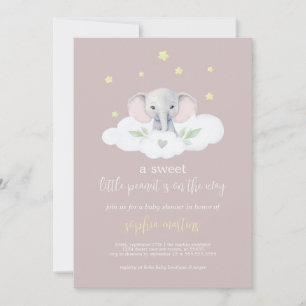 Petite Baby shower d'arachide Invitation Eléphant 