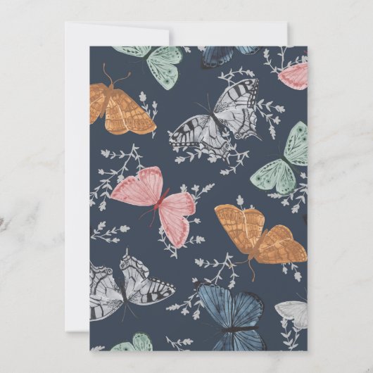 Petite Baby shower de papillon Boho Invitation (Dos)