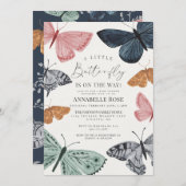 Petite Baby shower de papillon Boho Invitation (Devant / Derrière)