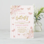 Petite Baby shower papillon Invitation (Debout devant)