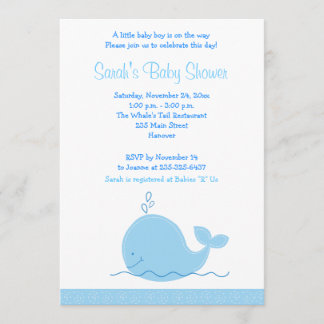 Petite baleine bleue 5x7 Baby shower Invitation