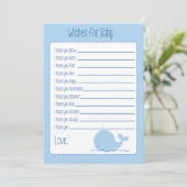 Petite Baleine Bleue Souhaite Carte Bébé (Debout devant)