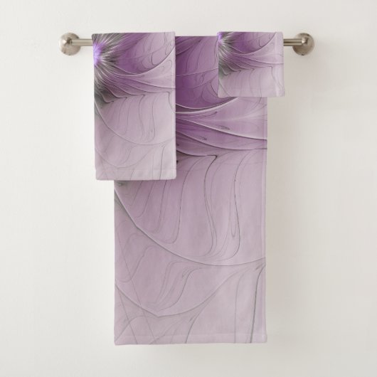Petite Beauté Moderne Gris Mauve Art Fractal Fleur (En situation)